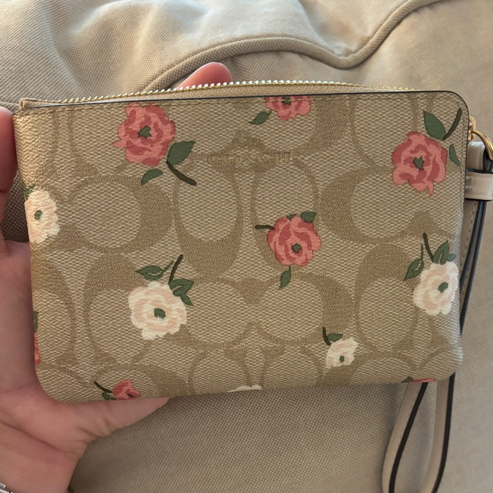 Never used Coach Flower Print Wristlet